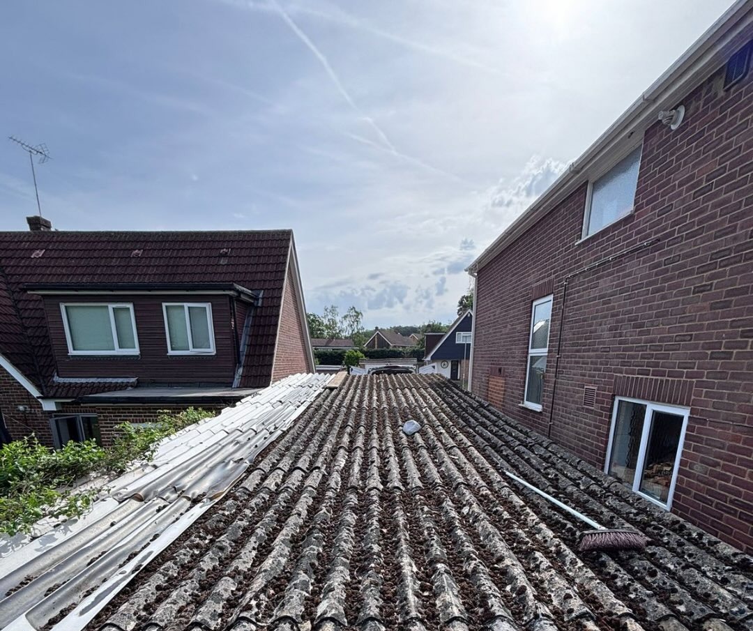 Long asbestos garage roof removal in Crowthorne