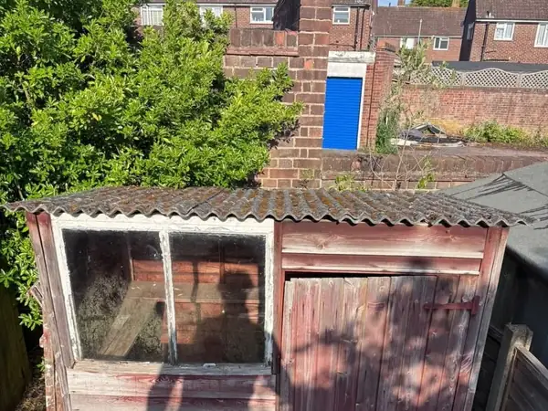 Asbestos shed roof and structure cleared in Camberley