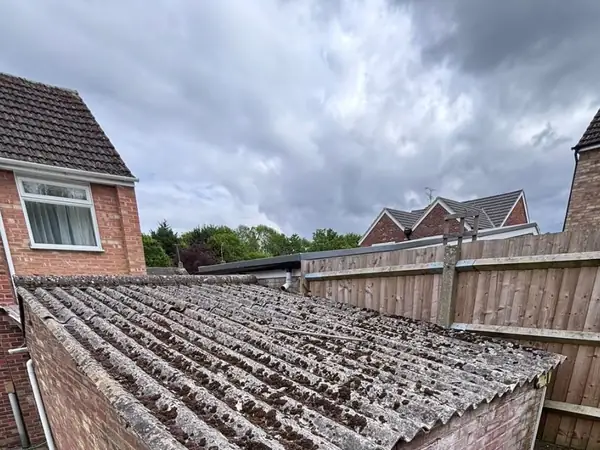 Asbestos garage roof removal in Camberley